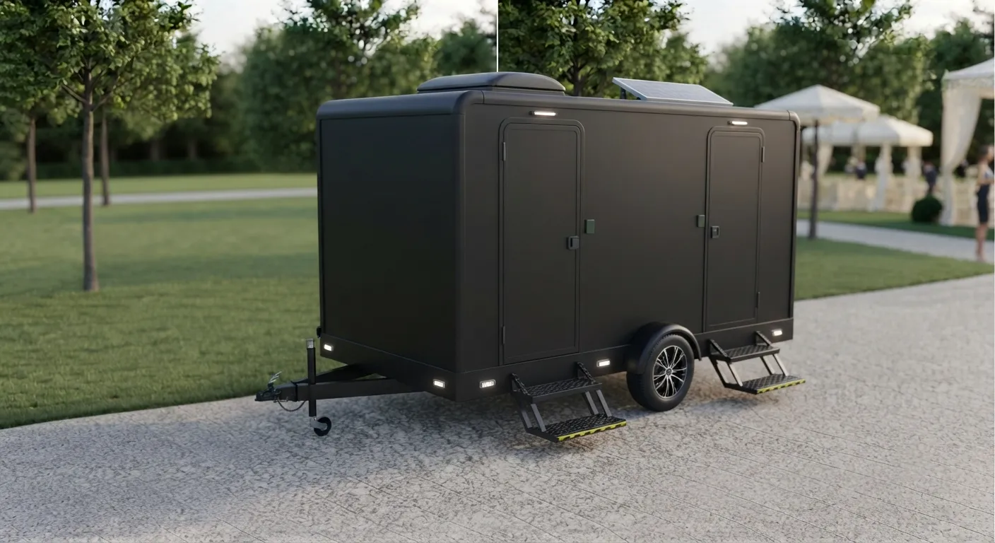 2 stall restroom trailer from our Gastonia fleet